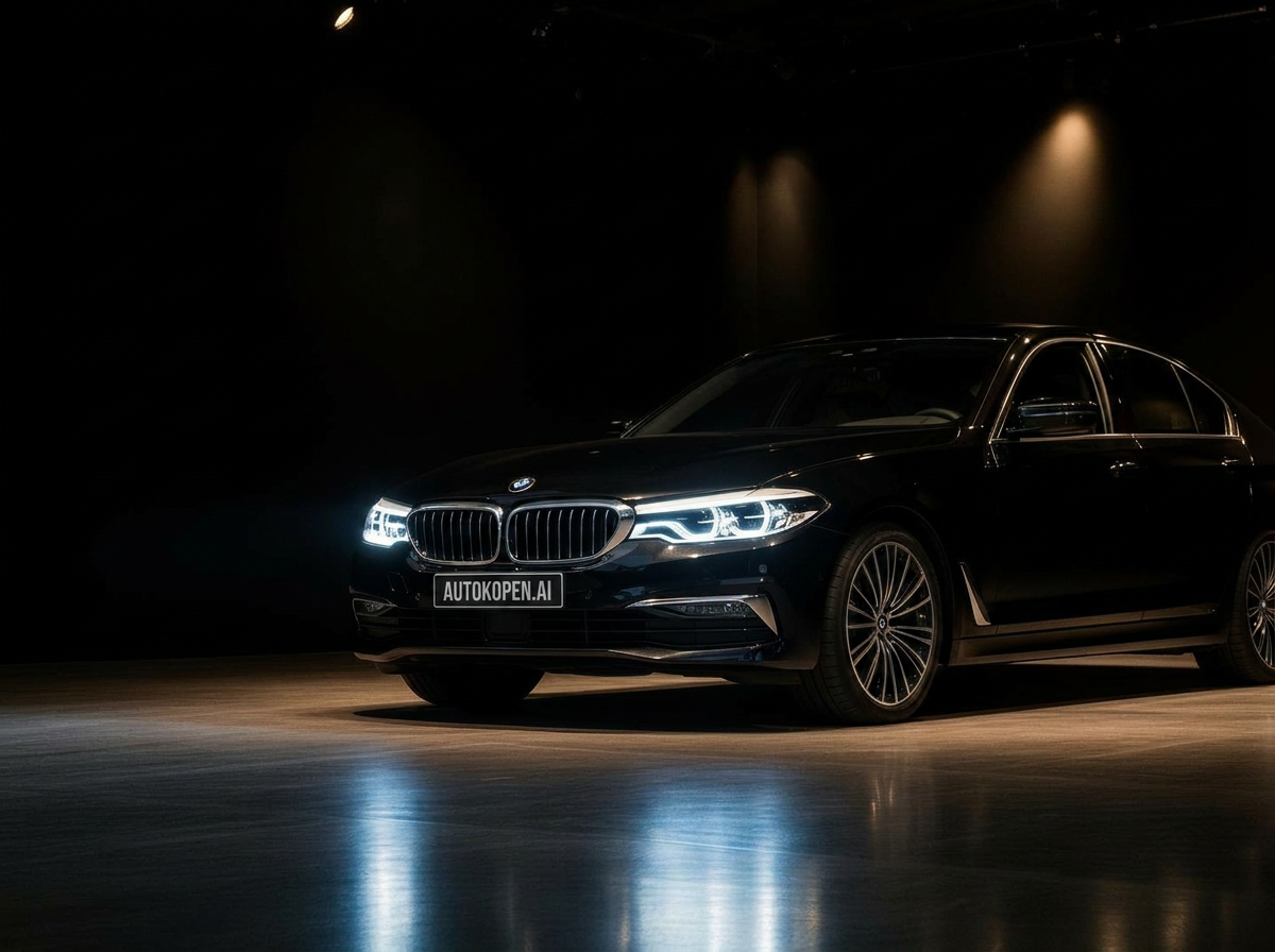 Premium zwarte BMW in showroom